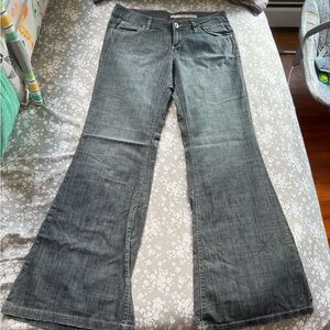Dkny Gray Flare Wide Leg Jeans